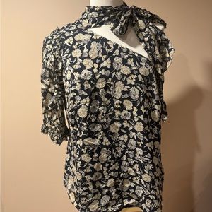 Ralph Lauren one shoulder size large top NWT print
